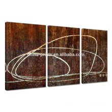 Abstract Lines Oil Painting on Canvas/Triptych Handmade Painting Home Decor/Original Hand Painted Art